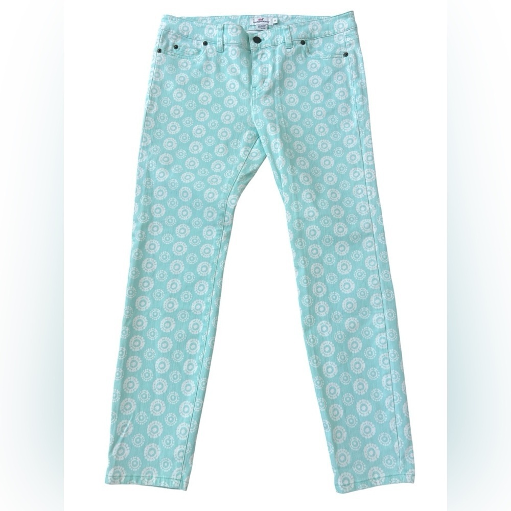 Vineyard Vines Light Blue Patterned Cropped Pants